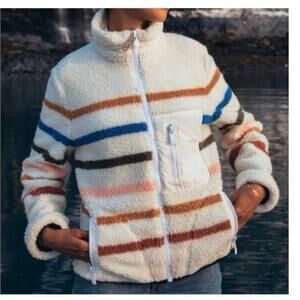 FAHERTY The Dream Fleece Jacket  in Polar Rainbow WOF1915 Size Small
